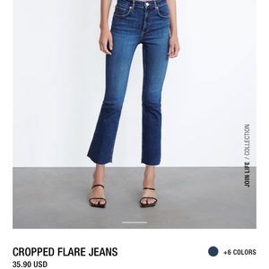 Zara crop flare jeans